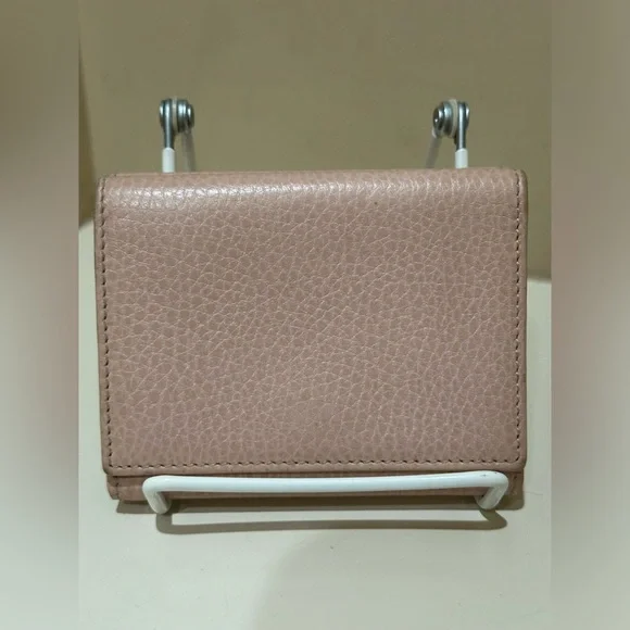 Gucci Marmont Calfskin Pebbled Leather Trifold Wallet